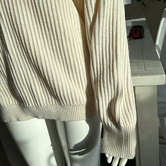 Frank and oat cream coloured XL crewneck ribbed knit sweater - Picture 5 of 13